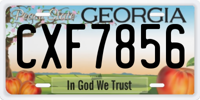 GA license plate CXF7856