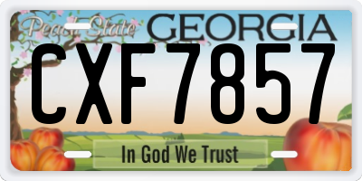 GA license plate CXF7857