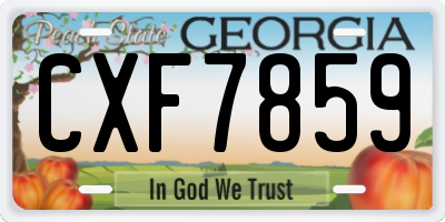 GA license plate CXF7859