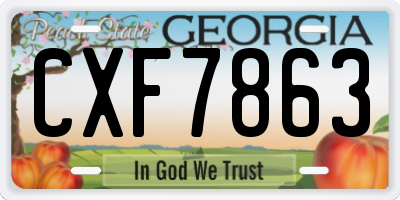 GA license plate CXF7863