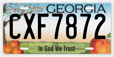 GA license plate CXF7872