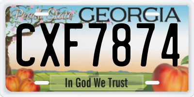 GA license plate CXF7874