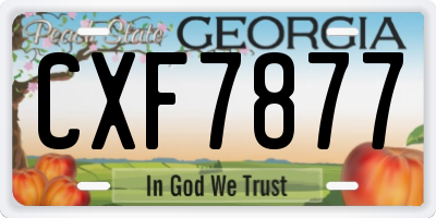 GA license plate CXF7877