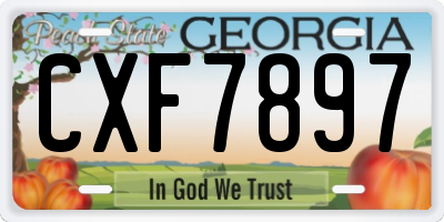 GA license plate CXF7897
