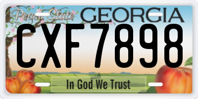 GA license plate CXF7898