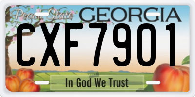 GA license plate CXF7901