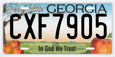 GA license plate CXF7905