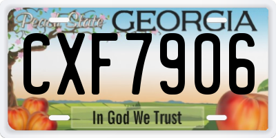 GA license plate CXF7906