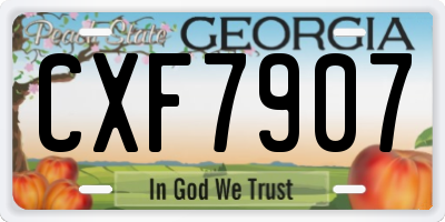 GA license plate CXF7907