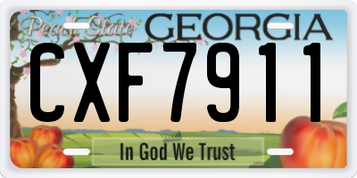 GA license plate CXF7911