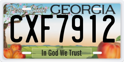 GA license plate CXF7912