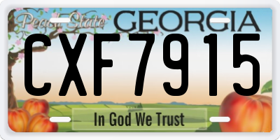 GA license plate CXF7915