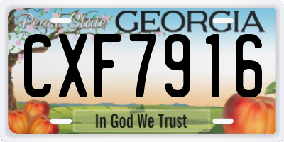 GA license plate CXF7916