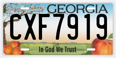 GA license plate CXF7919