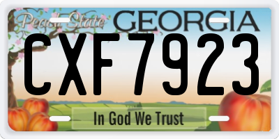 GA license plate CXF7923
