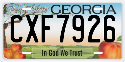 GA license plate CXF7926