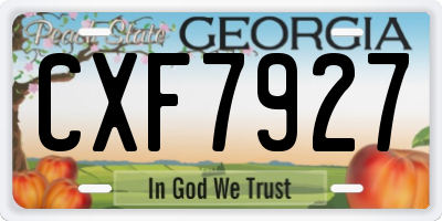 GA license plate CXF7927