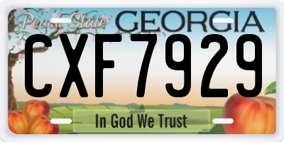 GA license plate CXF7929