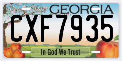 GA license plate CXF7935