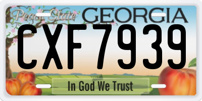 GA license plate CXF7939