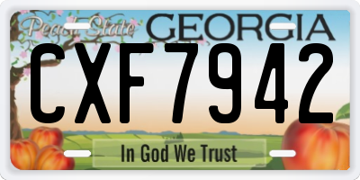GA license plate CXF7942