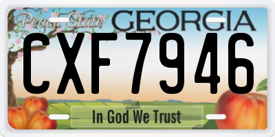 GA license plate CXF7946