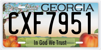 GA license plate CXF7951