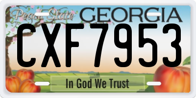 GA license plate CXF7953