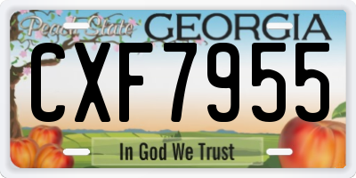 GA license plate CXF7955