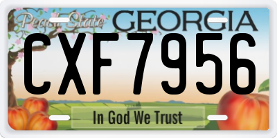 GA license plate CXF7956
