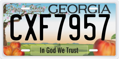 GA license plate CXF7957