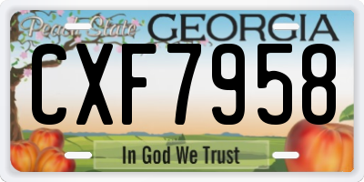 GA license plate CXF7958