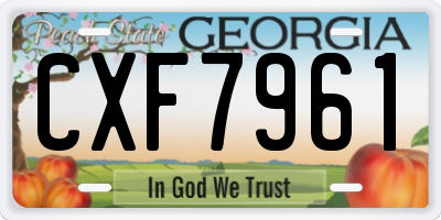 GA license plate CXF7961