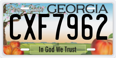 GA license plate CXF7962