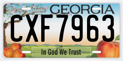 GA license plate CXF7963