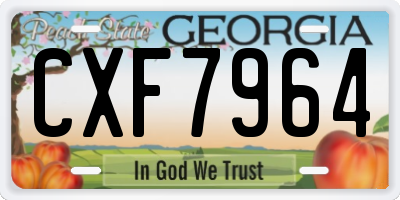 GA license plate CXF7964