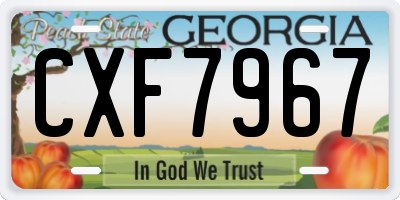 GA license plate CXF7967