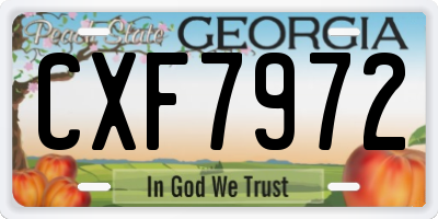 GA license plate CXF7972
