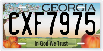 GA license plate CXF7975