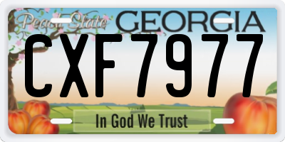 GA license plate CXF7977
