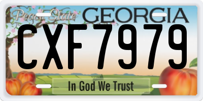 GA license plate CXF7979