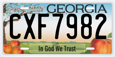 GA license plate CXF7982