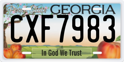 GA license plate CXF7983