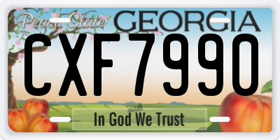 GA license plate CXF7990