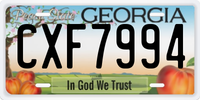 GA license plate CXF7994