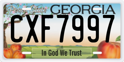 GA license plate CXF7997