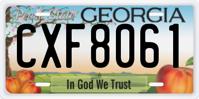 GA license plate CXF8061