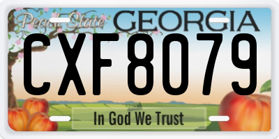 GA license plate CXF8079