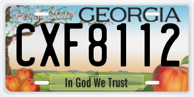 GA license plate CXF8112