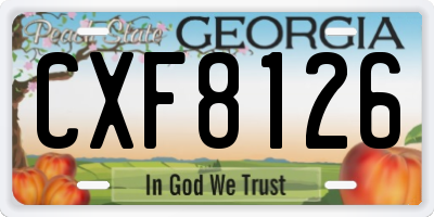 GA license plate CXF8126